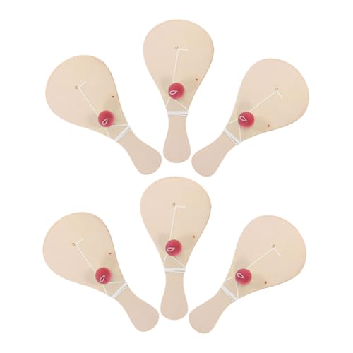 SOPOTUTU 6 Stück Teiliges DIY Malset mit Holzballspiel Paddel und Bällen Leichtes Bastelspielzeug für Kreative Farbgestaltung Fördert Feinmotorik und Hand Auge Koordination für von SOPOTUTU