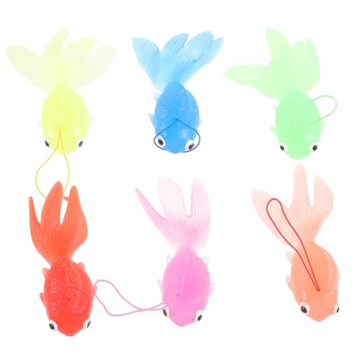 SOPOTUTU 6 Stück Teiliges Goldfisch Modell aus TPR Schwimmende Aquarium Deko Weiche Fische Realistische Bunte Fischfiguren Sicher und Fantasieanregend für Kinderzimmer und Teiche SOPOTUTU 6 Stück Teiliges Goldfisch Modell aus TPR Schwimmende Aquarium Deko Weiche Fische Realistische Bunte Fischfiguren Sicher und Fantasieanregend für Kinderzimmer und Teiche von SOPOTUTU
