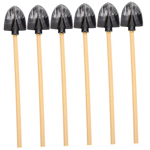 SOPOTUTU 6 Stück Teiliges Mini Gartenspielzeug mit Mini Schaufel Realistische Miniatur Gartengeräte für Zubehör für Puppenhaus von SOPOTUTU