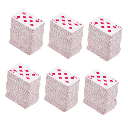 SOPOTUTU 6 Stück Teiliges Mini spielkartenset Leichte Mini Spielkarten für Kreative Puppenhaus Ornamente Tragbares Kartenspiel für Party und Fest Sichere Miniatur spielzeugkarten von SOPOTUTU