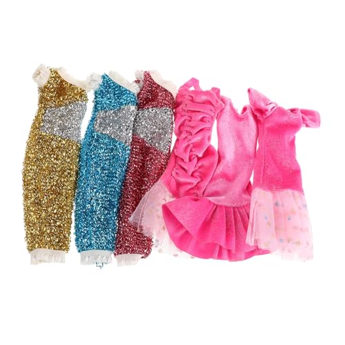 SOPOTUTU 6 Stück Teiliges Pailletten Puppenkleid Schulterfreies Glitzerndes Ballkleid Formelle Prinzessin Kostüm Vielseitig Passend für Verschiedene Puppen Modisch für Sommerpartys und SOPOTUTU 6 Stück Teiliges Pailletten Puppenkleid Schulterfreies Glitzerndes Ballkleid Formelle Prinzessin Kostüm Vielseitig Passend für Verschiedene Puppen Modisch für Sommerpartys und von SOPOTUTU