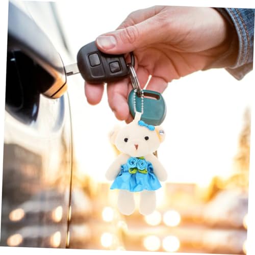 SOPOTUTU 6 Stück Teiliges Plüschbären Schlüsselanhänger Niedliche Kleine Stofftiere mit Aufhängekette Leichte Strapazierfähige für DIY Taschen und Schlüssel Dekoration Geschenkidee für von SOPOTUTU