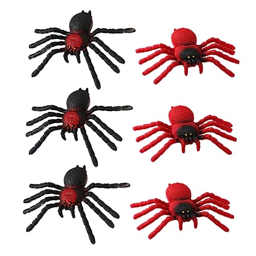 SOPOTUTU 6 Stück Teiliges Realistische Halloween Spinnen aus Langlebigem Leichte Streudeko für Gruselige Partydekoration und Scherzartikel Zufällige Farben Kompakt und Zufällige Farbe von SOPOTUTU
