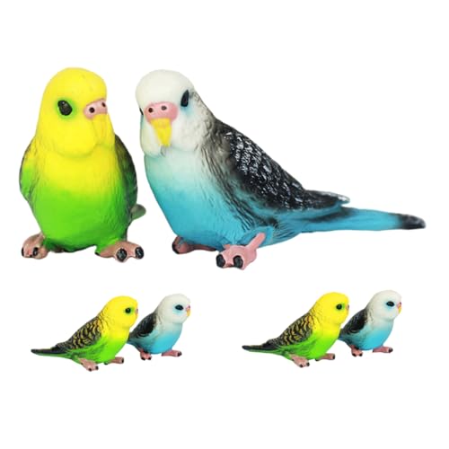 SOPOTUTU 6 Stück Teiliges Realistische Kleine Papageien Spielzeugfiguren für Lebensechte Vogelmodelle in Grün und Blau Handliche Leichte Tierornamente für Drinnen und Draußen von SOPOTUTU
