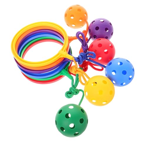 SOPOTUTU 6 Stück Teiliges Springball Fußring für Langlebiges Material Fördert Koordination und Motorik Bunte Mischung Geeignet für Fitness und Spielerisches Training von SOPOTUTU