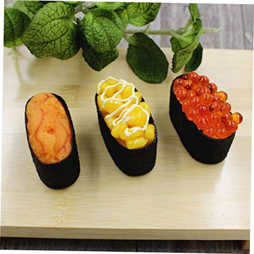 SOPOTUTU 6 Stück Teiliges Sushi Modell Realistische Simulation Glatte Oberfläche Dekoratives Kunstessen für Schaufenster Fotorequisiten Tischdekoration für Sushi Läden und Food Displays von SOPOTUTU