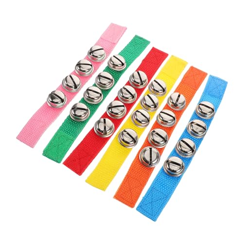 SOPOTUTU 6 Stück Teiliges Wristband Glocken aus Stoff Bunte Handgelenk Schellen für Kleinkinder Vielseitiges Rhythmusspielzeug zur Musik und Sinnesförderung bei Kindern von SOPOTUTU