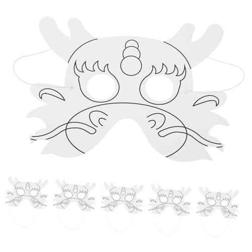 SOPOTUTU 6 Stück Weiße DIY Papiermasken zum Bemalen Leichte Unbemalte Masken mit Elastischem Band für Karneval Halloween Cosplay und Kreative Bastelprojekte für Erwachsene von SOPOTUTU