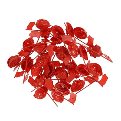 SOPOTUTU 60 Stück Teiliges Miniatur Plastikeinheitsflaggen Rote Tischflaggen für Sandtisch Diorama Militärische Szene Dekoration Langlebig und Authentisch von SOPOTUTU