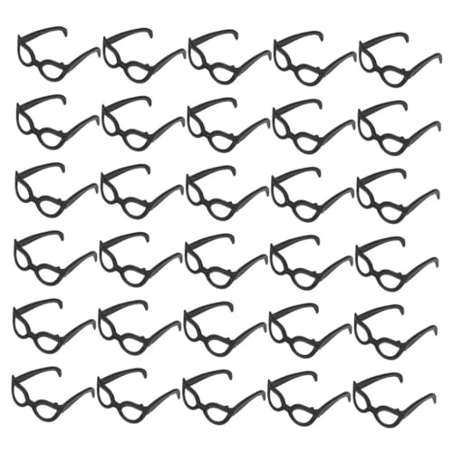 SOPOTUTU 60 Stück Teiliges Miniatur Puppenbrillen Schwarz Kunststoff Kleine Sonnenbrillen für Puppenhaus Zubehör Eyeglasses Props für Puppen Kostümierung und DIY Bastelprojekte von SOPOTUTU