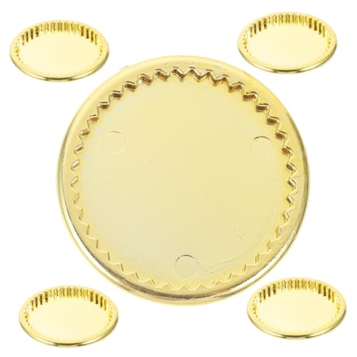 SOPOTUTU 6Stücke Mini Tablett Spielzeugset Goldene Mini Teller Für Puppenhaus Dekoration Robustes Kunststoffgeschirr Für DIY Essensspiele Zubehör Für Kreative Puppenhaus Szenen von SOPOTUTU