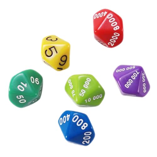SOPOTUTU 6Stücke Tragbare Würfel aus Mehrseitige Spielwürfel für Brettspiele als Requisiten für Partys und Freizeitaktivitäten SOPOTUTU 6Stücke Tragbare Würfel aus Mehrseitige Spielwürfel für Brettspiele als Requisiten für Partys und Freizeitaktivitäten von SOPOTUTU