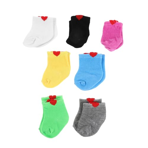 SOPOTUTU 7 Paar Puppenkostümsocken Für 18 Zoll Große Amerikanische Puppen, Weiche Socken Zum Rollenspiel, Sammlerspielzeug, Actionfiguren-zubehör von SOPOTUTU