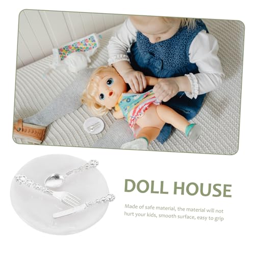 SOPOTUTU 8 Sätze Teiliges Miniatur Besteck aus Sicherem Material Klassische Mini Haus Tischdekoration mit Gabeln Löffeln für Puppenhaus DIY Szenen und Miniaturküchen Zubehör von SOPOTUTU