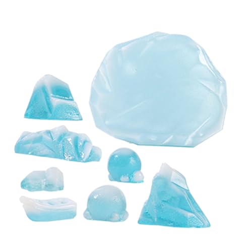 SOPOTUTU 8 Stück Arktisches Gletschermodell Dekoration Miniatur Eisberge Aquarium Eisbär Weihnachtsschmuck Aquarienschmuck Aus Harz Aquarienberg Sky-Blue Kunstharz von SOPOTUTU