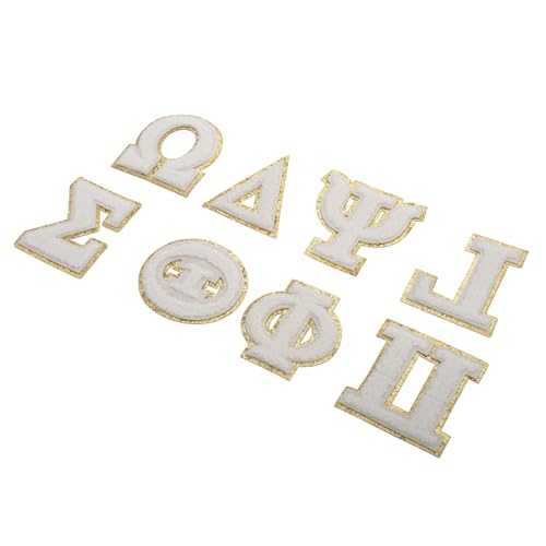 SOPOTUTU 8 Stück Griechische Alphabet Aufkleber Ärmellose Weste Jungenweste Kleine Paillettenweste Scheunentorhalterung Buchstabenaufkleber Kinderweste Türsteckerhalterung von SOPOTUTU