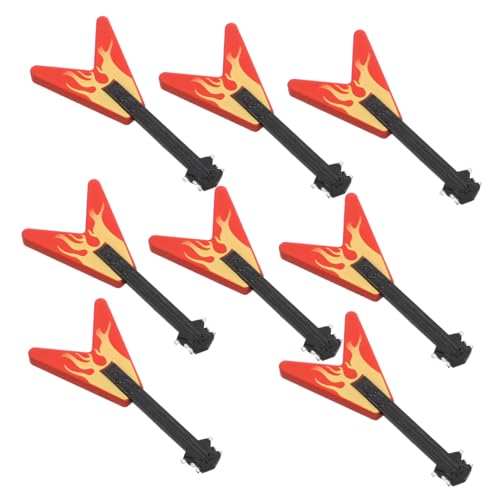 SOPOTUTU 8 Stück Simuliertes Gitarrenmodell Miniatur-Musikinstrument Miniatur-Gitarren- Puppenhaus-miniaturgitarre Mini-Gitarre Musikalisches Vorbild Miniatur-gitarrenornament Plastik von SOPOTUTU