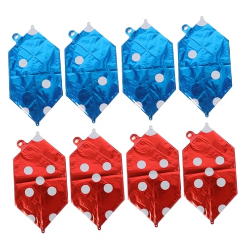 SOPOTUTU 8 Stück Teiliges Aluminiumfolie Würfel Luftballon Kreative Würfel deko für Jahre Party Poker themen Feier Stabile Folienballons in Rot und Blau Partydekoration von SOPOTUTU