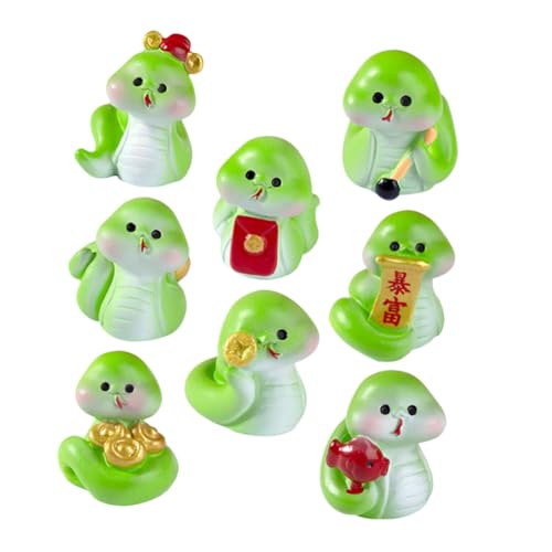 SOPOTUTU 8 Stück Teiliges Miniatur Schlangenfigurenset aus Resin Realistisch Gestaltete Mikro Landschaftsdeko Kompakte Schlangenornamente für Schreibtisch Regal und Auto Vielseitige von SOPOTUTU