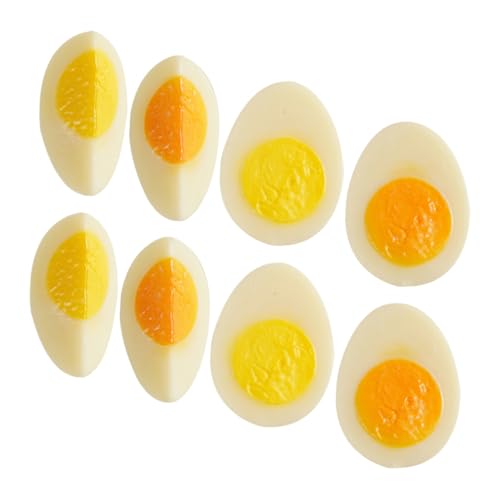 SOPOTUTU 8 Stück Teiliges Realistische Künstliche Gekochte Eier Modell Lebensnahe Food Props für Küchen Dekoration DIY Food Display Fotografie Lehrmittel Business Präsentation von SOPOTUTU