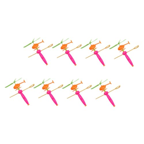 SOPOTUTU 8 Stück Teiliges Zieh Flugzeug Bunter Hubschrauber Lustige Flugspielzeuge für Jungen und Mädchen Ab Jahren Sicher und Leicht für Drinnen und Draußen Zufällige Zufällige Farbe von SOPOTUTU