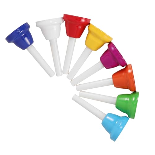 SOPOTUTU 8 Teiliges Musik Handglocken Set Kleinkinderspielzeug Noten Handglocken Kleinkinder Musikspielzeug Vorschul Musikinstrumente Musikspielzeug Kleine Handglocke von SOPOTUTU