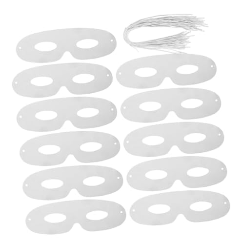 SOPOTUTU 80 Stück DIY Weiße Papiermasken für Basteln und Maskerade Unbemalt zum Bemalen Robuste Halbgesichts Papiermasken für Cosplay Karneval Kreative Gruppenaktivitäten von SOPOTUTU