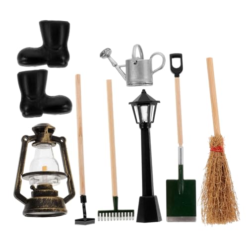 SOPOTUTU 8stücke Miniatur-gartenwerkzeug Set Für Puppenhaus Teilig Maßstab Inklusive Schaufel Rechen Hacke Lebensechte Gartendekoration Für Kreatives Spiel Und Puppenhaus-Ausstattung von SOPOTUTU