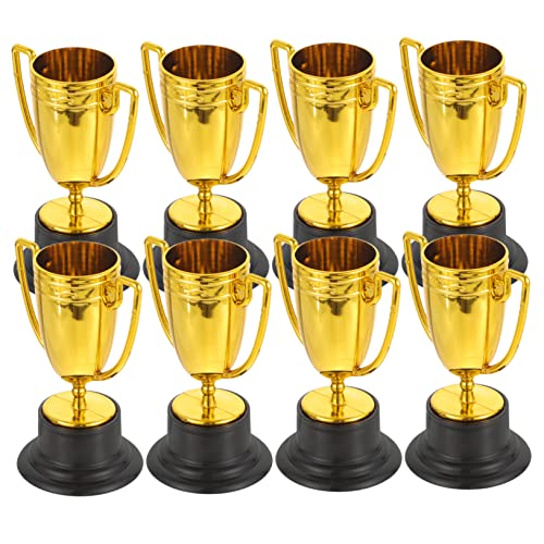 SOPOTUTU 8Stücke Mini Trophäen Teilig Goldene Auszeichnungstrophäen aus Party Gefälligkeiten und Belohnungen für Geburtstagsfeiern und Wettbewerbe von SOPOTUTU