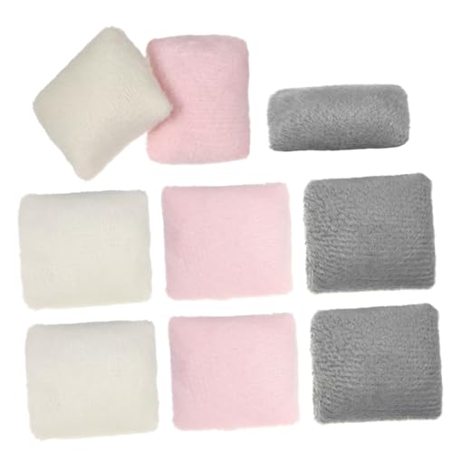 SOPOTUTU 9 Stück Hauskissenmodell Plüsch Miniaturkissen für Puppenhaus Szene Beige klein Puppenhaus-Kissenmodell Puppe gefälschtes Kissen Desktop-Miniaturkissen Puppe von SOPOTUTU