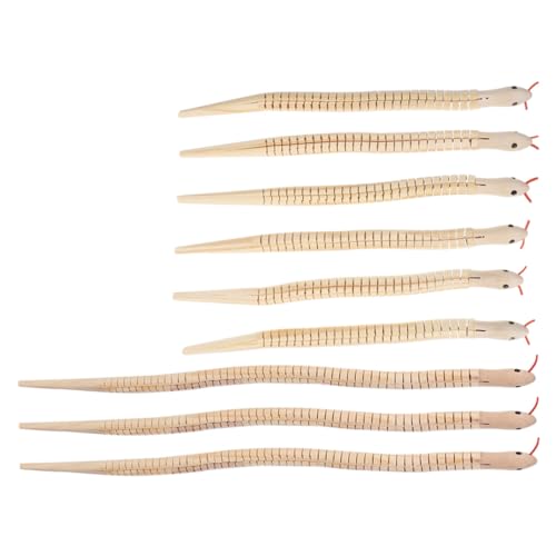 SOPOTUTU 9 Stück Teiliges Holz-schlangenspielzeug Flexible Gelenkige Holzschlangen zum Bemalen Realistisches Simulationstier für Kunsthandwerk Kindergeburtstag Kreative Freizeitgestaltung von SOPOTUTU