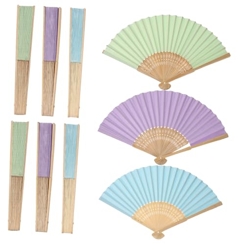 SOPOTUTU 9 Stück Teiliges Set Blanko Fächer für Diy Papier Fächer zum Malen Handventilatoren für Dekoration und Kreative Bastelprojekte für Zuhause und Freizeit von SOPOTUTU