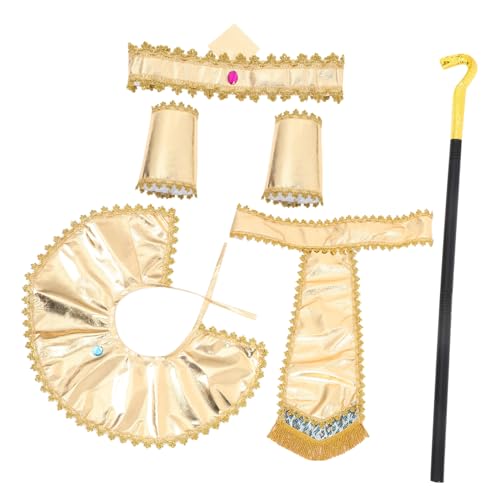 SOPOTUTU Ägyptisches Halloween Kostüm Verstellbar Langlebig mit Kopftuch Gürtel und Armmanschetten für Party Auftritte und Fasching von SOPOTUTU