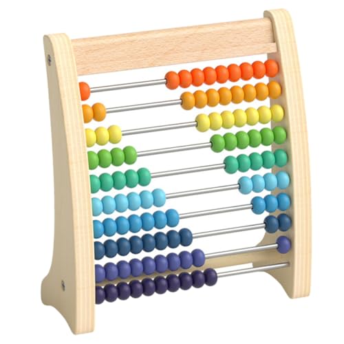 SOPOTUTU Abakus Rechenrahmen Holz Montessori Lernspielzeug Bunte Perlen Mathe Rechenhilfe für Vorschule Klasse Grundschule Jungen Mädchen von SOPOTUTU