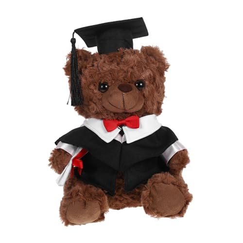 SOPOTUTU Arztanzug Bärenpuppe Weiches Arztspielzeug Abschlussbär Puppe Plüschbär Abschlussoutfit Abschlusssaison Runder Bär Junggesellenbär Mini Abschluss Plüschbären Pp Baumwolle Schwarz von SOPOTUTU