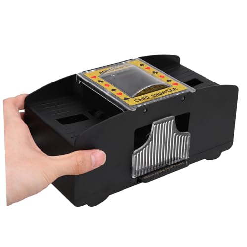SOPOTUTU Automatischer Elektrischer Kartenmischer für Decks Leiser Mischautomat mit EIN knopf bedienung Tragbares Poker Karten Equipment für Zuhause Büro Camping und Spielabende von SOPOTUTU