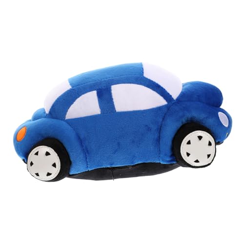 SOPOTUTU Blaues Kuschelkissen Cartoon Auto Weiches Plüschtier Kissen Erwachsene Komfortables Reisekissen Dekoration von SOPOTUTU