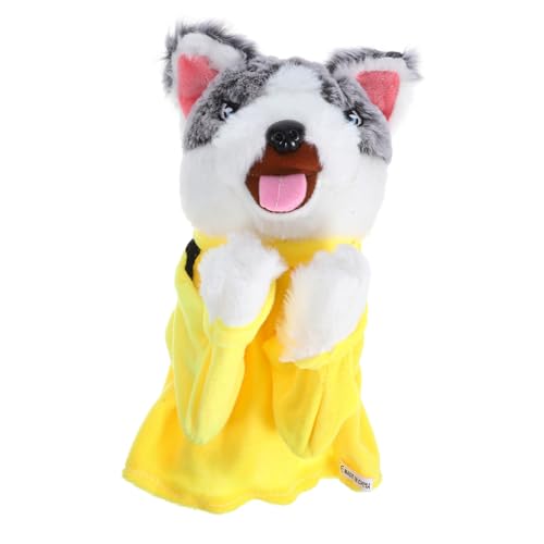 SOPOTUTU Boxhundpuppe sprechen Marionette Ausbildung für Hunde plüschtier Hund hundespielzeug Pädagogisches lustige Puppe Plüsch-Handpuppe Hund PP-Baumwolle Yellow von SOPOTUTU