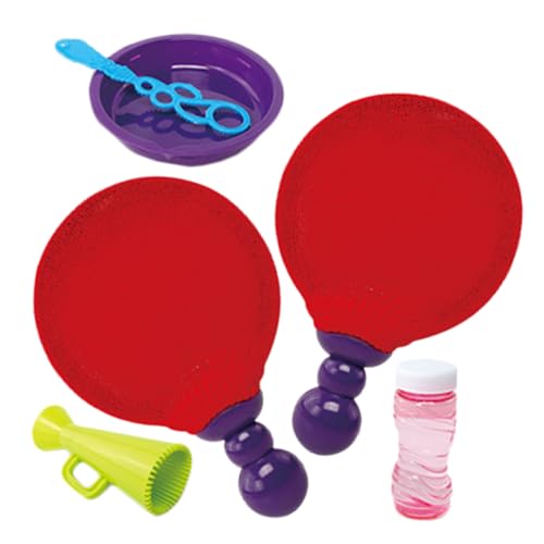 SOPOTUTU Bubble Blower Set mit Ergonomischem Griff Schillernde Seifenblasen Spielerisches Outdoor Gartenspiel für Eltern Handliches Teiliges Bubble Racket für Geburtstag und Freizeit von SOPOTUTU