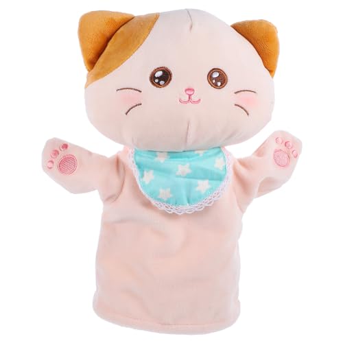 SOPOTUTU Cartoon Katzen Handpuppe Plüsch zum Geschichtenerzählen Weiche Tier Handpuppe für Interaktives Lernspielzeug Kreativität und Sprachentwicklung von SOPOTUTU