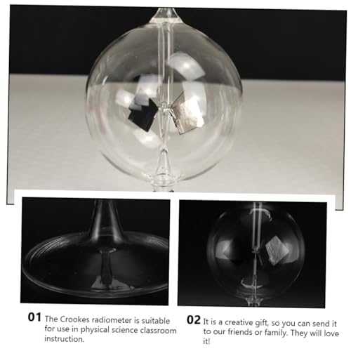 SOPOTUTU Crookes Solar Roentgenometer Windmühle Handgefertigtes Borosilikatglas Dekoration Lichtenergie Umwandlung Vanes für Zuhause Büro Party von SOPOTUTU