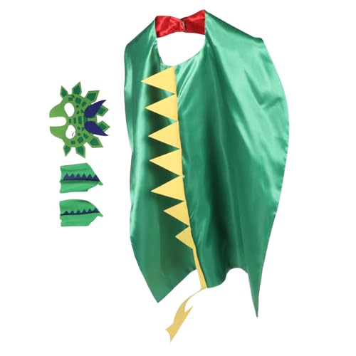 SOPOTUTU Dinosaurier Kostüm Umhang für Maske und Krallen Weicher Atmungsaktiver Stoff Hautfreundlich Robustes Design für Karneval Fasching Halloween Rollenspiel Party von SOPOTUTU