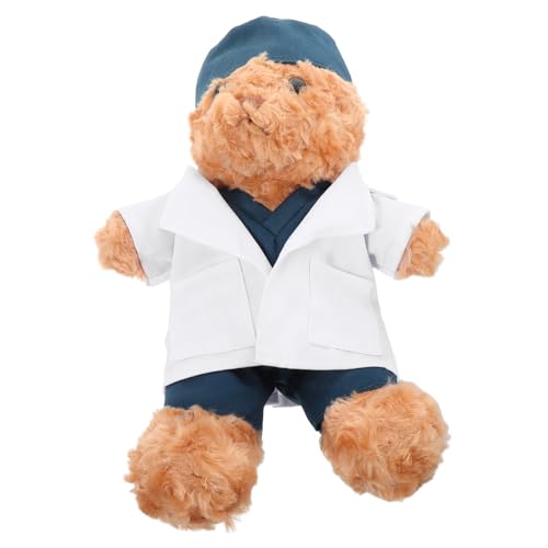 SOPOTUTU Doktor-bär-Puppe Arzt Stofftier Doktor Bärenpuppe Arzt Dekorative Bärenpuppe Doktor Bär Stofftier Ausgestopfte Bärenpuppe Stofftier Bär Kuscheltier Gefüllte Puppe Plüsch von SOPOTUTU