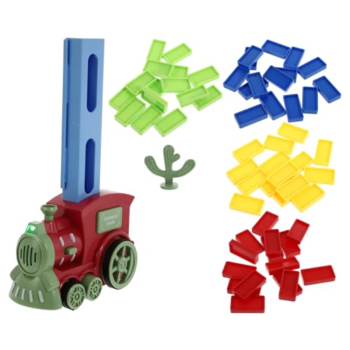 SOPOTUTU Domino Elektrischer Domino Zug mit Automatischem Kartenleger Bunte Lernspielzeug Sicherer und Leichter für Eltern Junge Mädchen Beschäftigung Zufällige Farbe Zufällige Farbe von SOPOTUTU