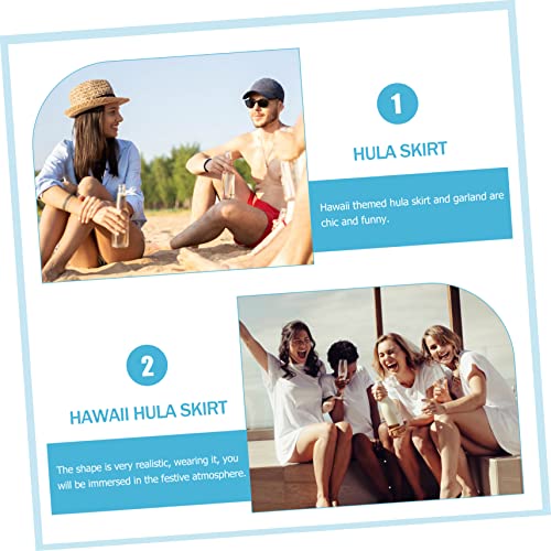 SOPOTUTU Doppellagiger Hawaii Grasrock Teiliges Luau Party Kostüm Blau Strand und Sommerparty Deko für Strand Meer Insel Events und Festival von SOPOTUTU