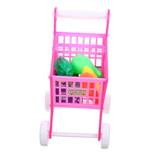 SOPOTUTU Einkaufswagen Realistisch Simuliert mit Gemüse Motiven Robustes Mini Kinderwagen für Mädchen und Jungen Fördert Spielerisch Unabhängigkeit und Motorische Fähigkeiten von SOPOTUTU