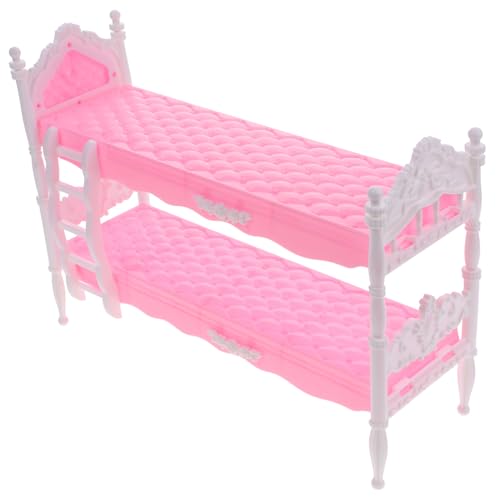 SOPOTUTU Etagenbett Puppenbett Unsere Dekoration Miniatur Kinderbett Figur Winzige Kleine Puppenhaus Simulation Puppenhaus Möbel Zubehör Mädchen Realistisches Design Zubehör von SOPOTUTU