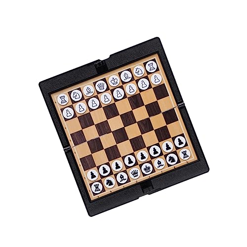 SOPOTUTU Faltbares Magnetisches Schachbrett Dame Tragbares Brettspiel Für Zuhause Und Erwachsene Für Reisen Und Spielabende Schwarz von SOPOTUTU