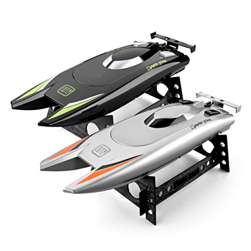 SOPOTUTU Fernsteuerbares Rc Boot Hochgeschwindigkeits High Boat Modell Wasserspielzeug für Erwachsene Mini Premium Kunststoff Geeignet für Pool Badewanne See und Fluss Schwarz von SOPOTUTU