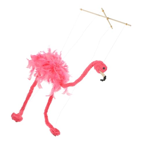 SOPOTUTU Flamingo Marionette Plüschpuppe mit Zugfaden Interaktives Puppentheater für Erwachsene Robustes Handgefertigtes Kuscheltier für Wohnzimmerdekoration und Familienspiele von SOPOTUTU